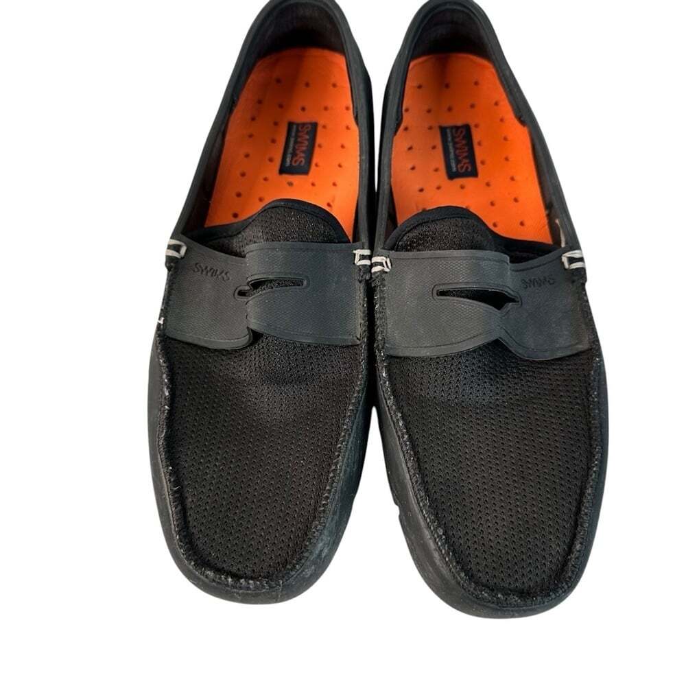 SWIMS Breeze Penny Loafer Black Rubber Flex Slip On Driver Men 10.5 Casual